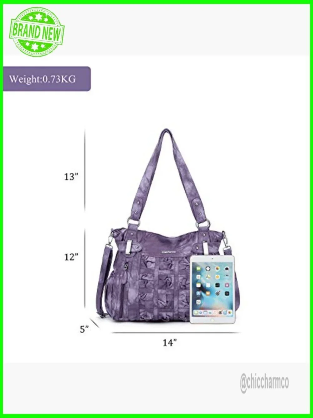 Large PU Leather Hobo Shoulder Bag with Multiple Pockets for Women